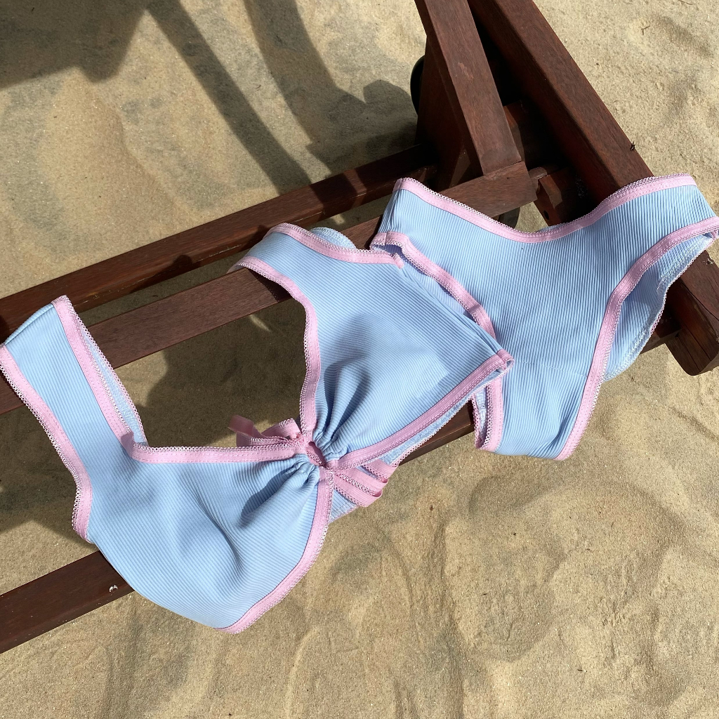 AERE Tydi bikini set đồ bơi viền hồng xinh xắn Shopee Việt Nam