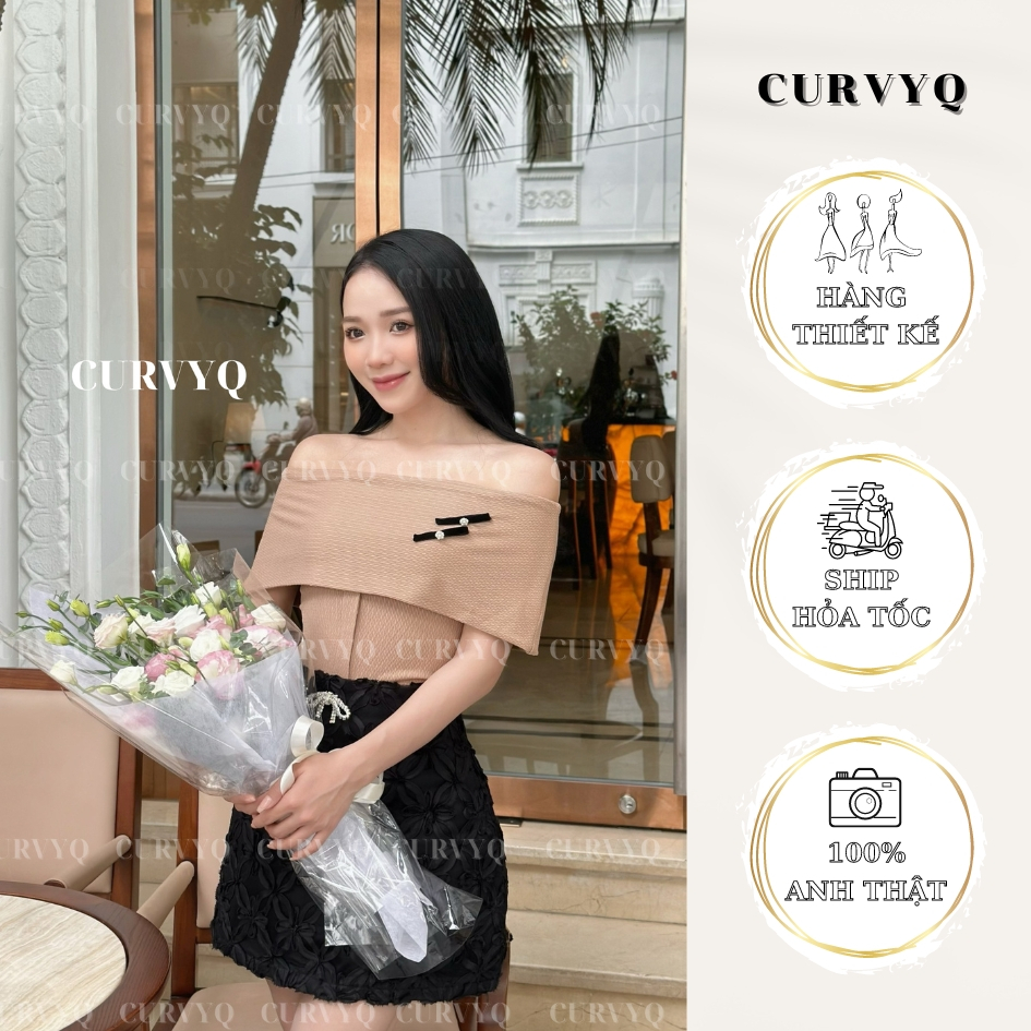 Áo Nude Trễ Vai Cài Nơ Đen Thời Trang Nữ Thiết Kế CurvyQ Shopee Việt Nam