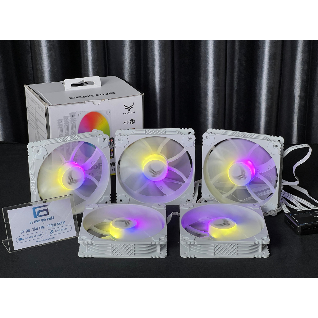 Combo 5 Quạt Tản Nhiệt Fan Led RGB Coolmoon Y2 S5 kim cương Đồng Bộ