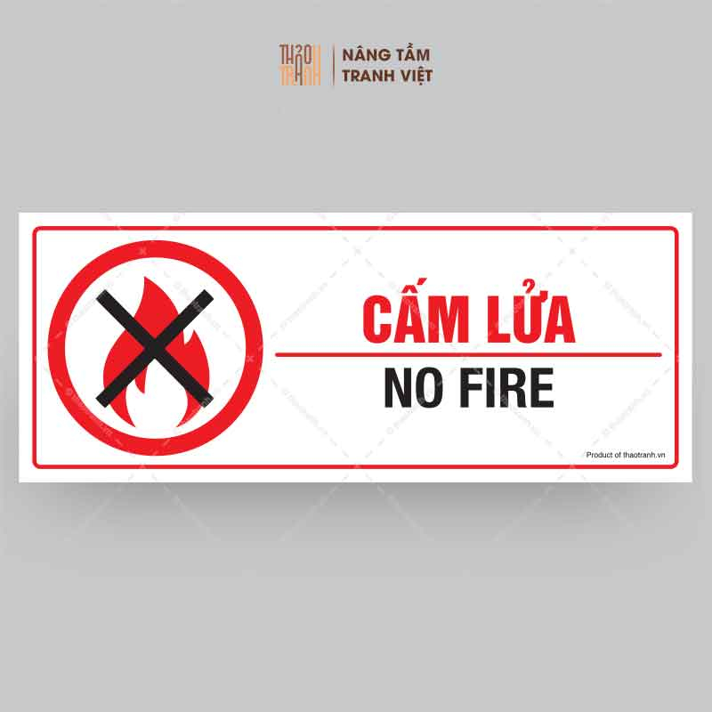 Bi N Decal C Nh B O C M L A X Cm No Fire Sign Tem Sticker Trang Tr