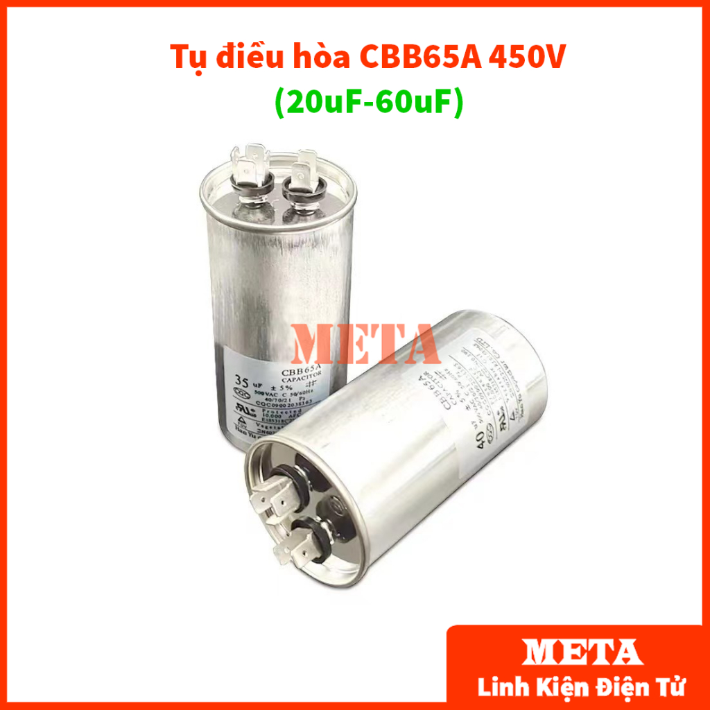 Tụ điều hòa CBB65 CBB65A 450V tụ máy nén điều hòa 20uF 25uF 30uF 35uF