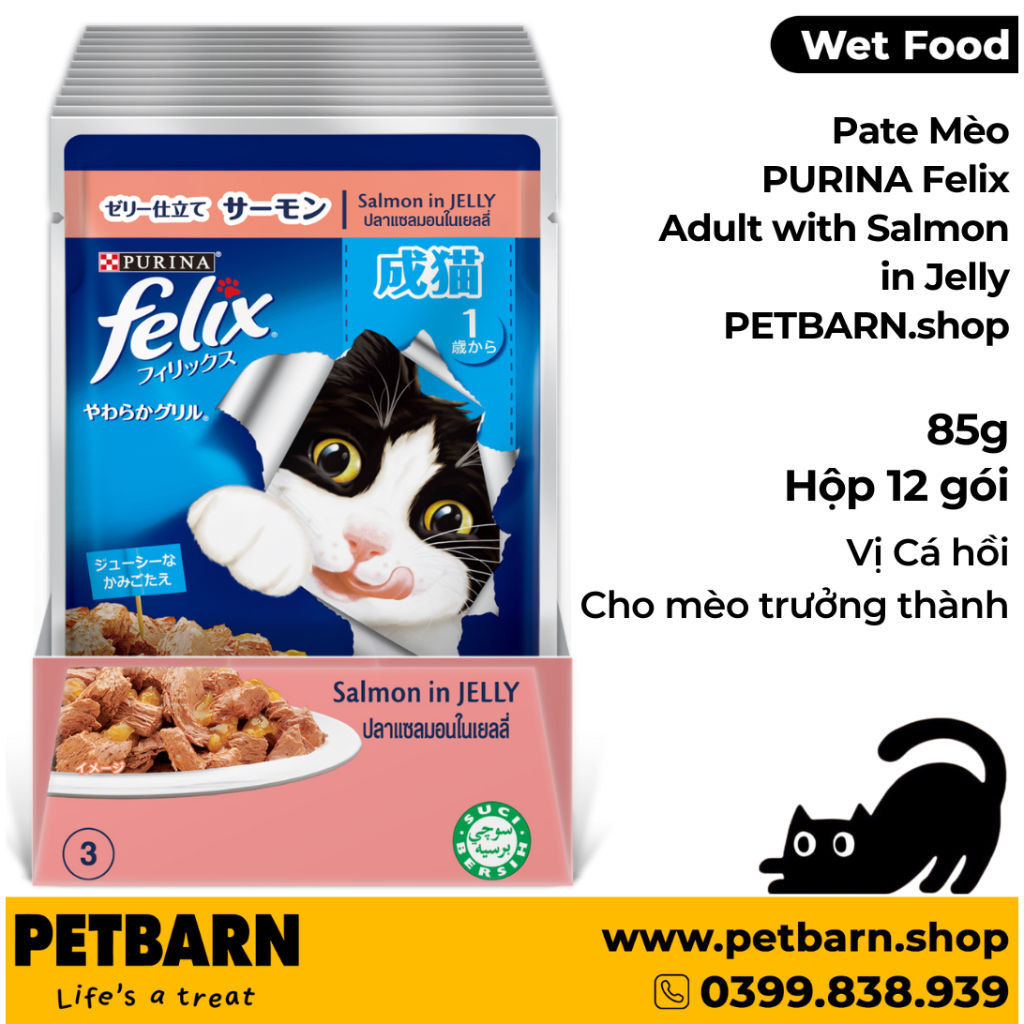 Pate M O Purina Felix Adult With Salmon In Jelly G H P G I