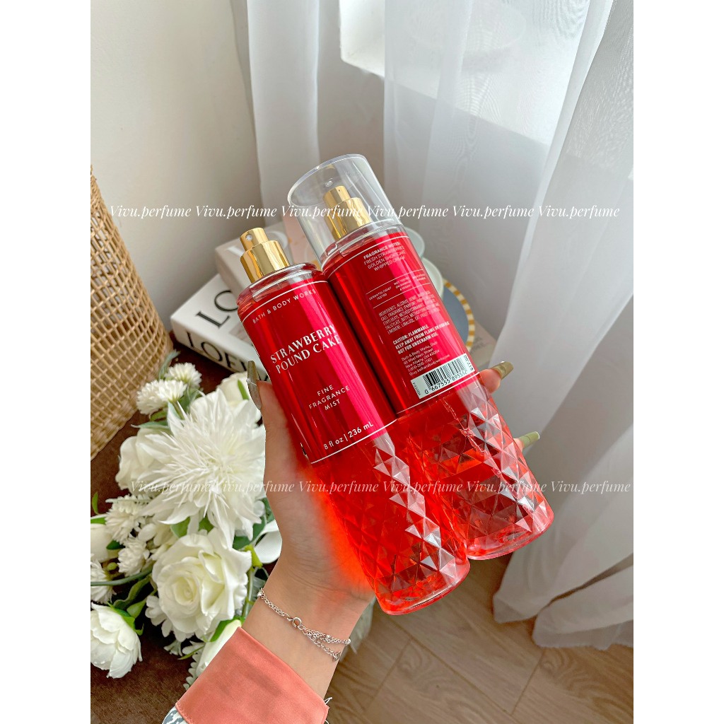 Hương dâu bánh kem Body mist BBW Vivu perfume hương Strawberry Pound