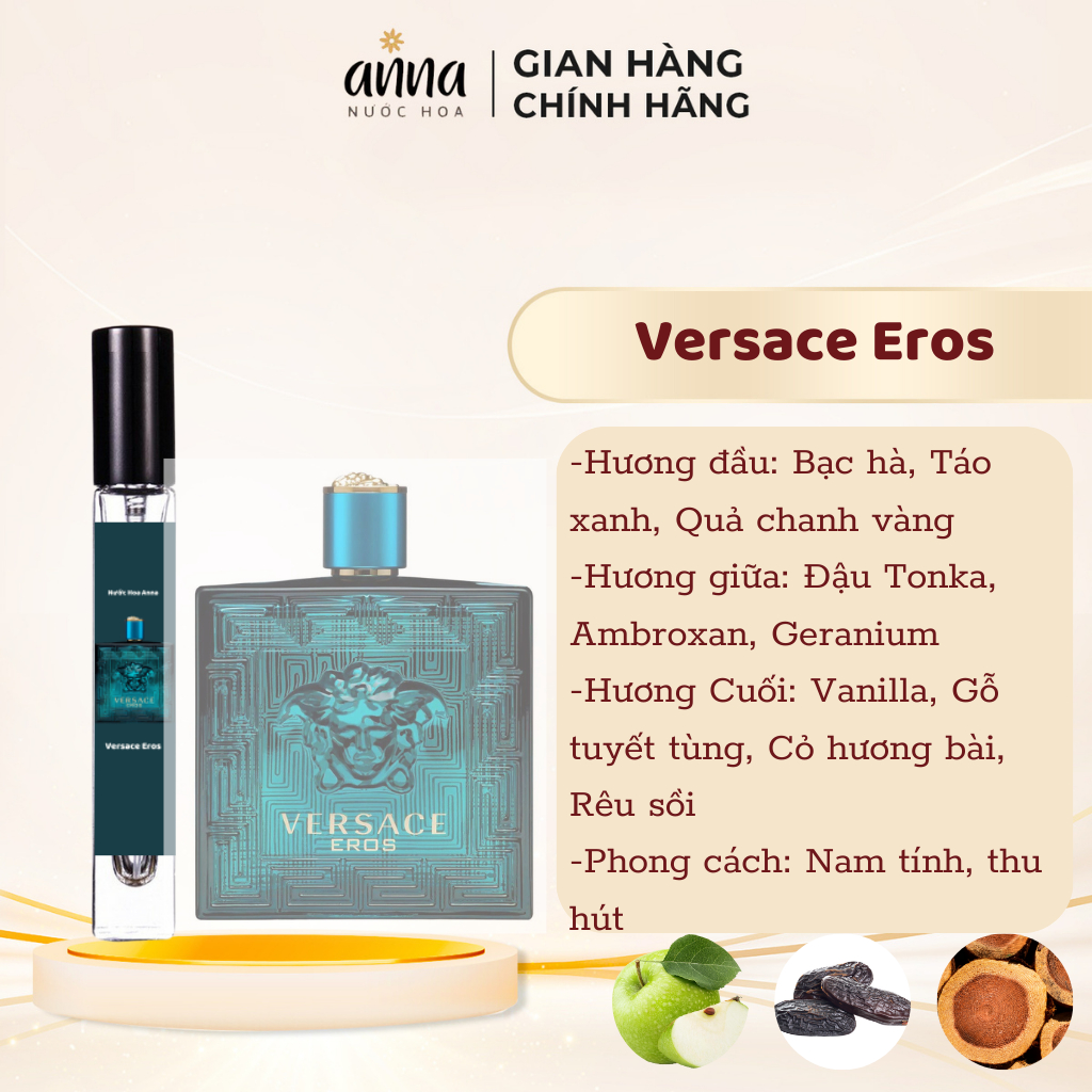 Nước hoa nam Versace Eros EDT chiết 10ml Mẫu thử nước hoa chiết nam