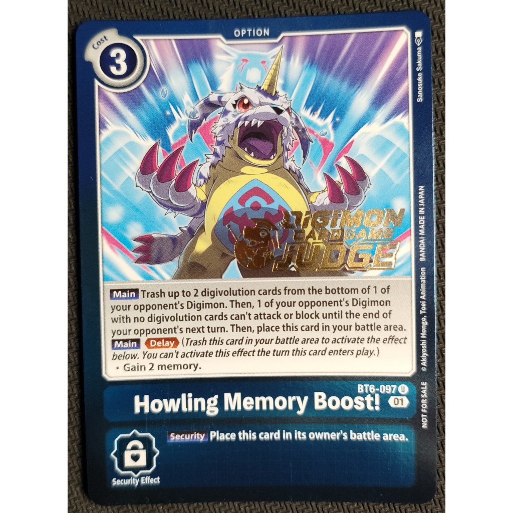 Digimon Howling Memory Boost Digimon Cardgame Judge Bt