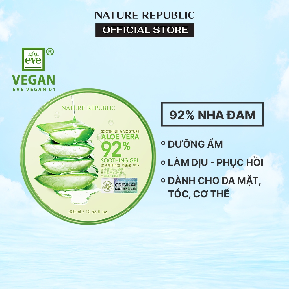 Nature Republic Kem dưỡng da Soothing Moisture Aloe Vera 92 Soothing