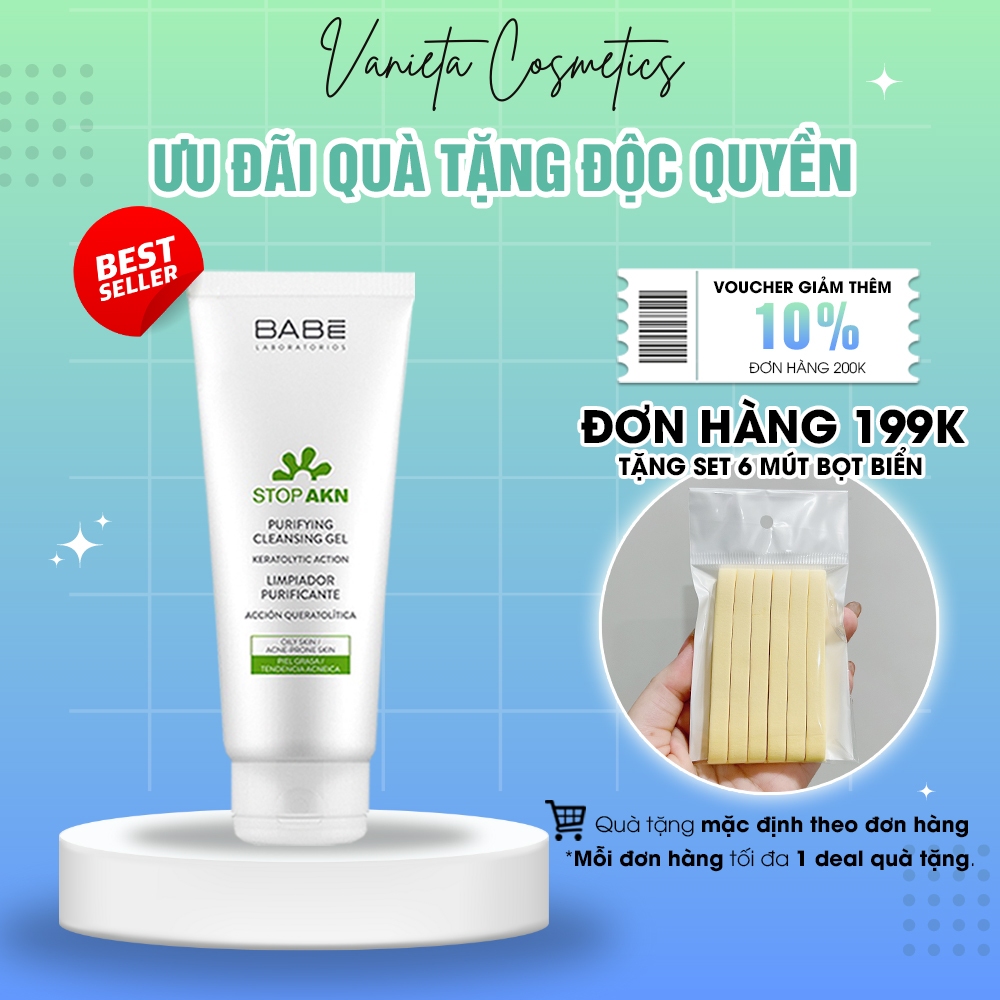 Sữa Rửa Mặt BABE Stop Akn Purifying Cleansing Dạng Gel Dành Cho Da Dầu