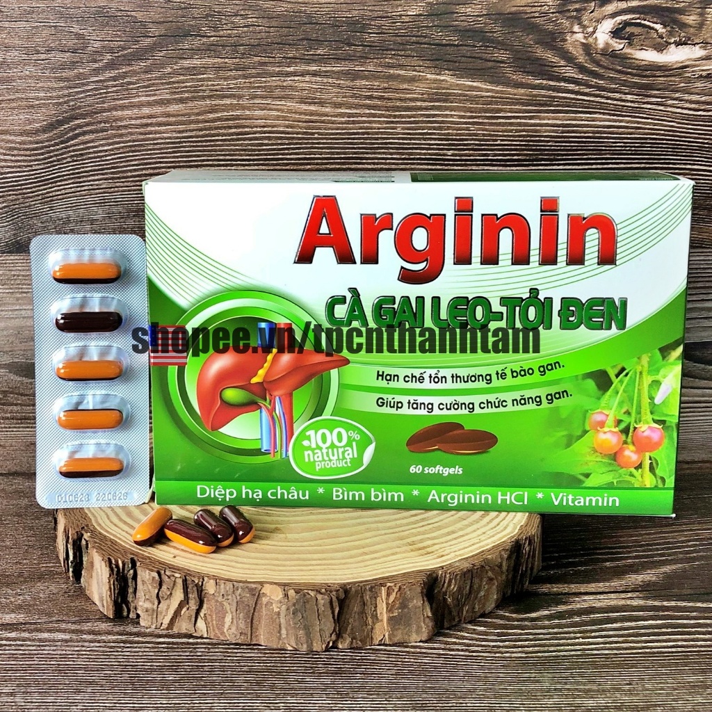 Bổ gan ARGININ CÀ GAI LEO TỎI ĐEN với diệp hạ châu arginin hcl giúp