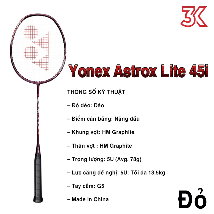 Vợt Cầu Lông Yonex Astrox Lite 45i 5U 1 khung vợt 1 túi Chính hãng