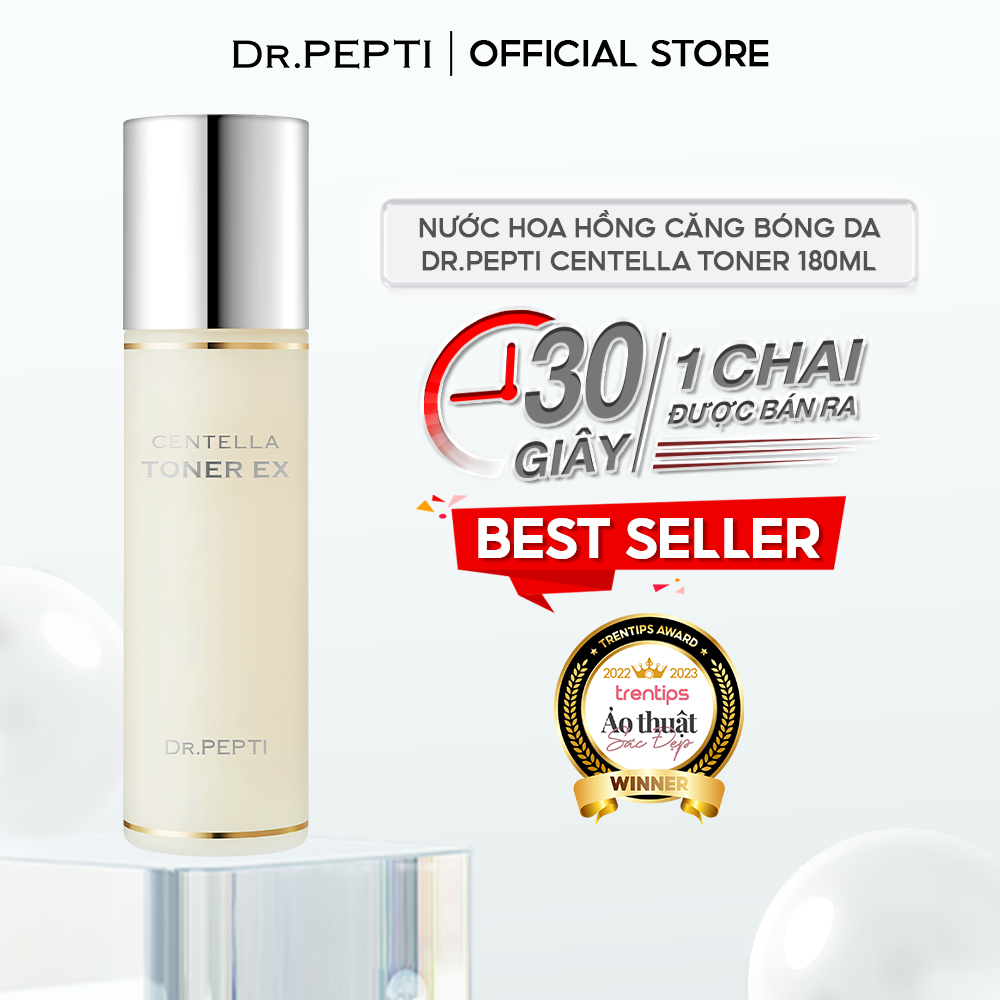 Nước Hoa Hồng Dưỡng Da Căng Bóng Dr Pepti Centella Toner Ex 180ml