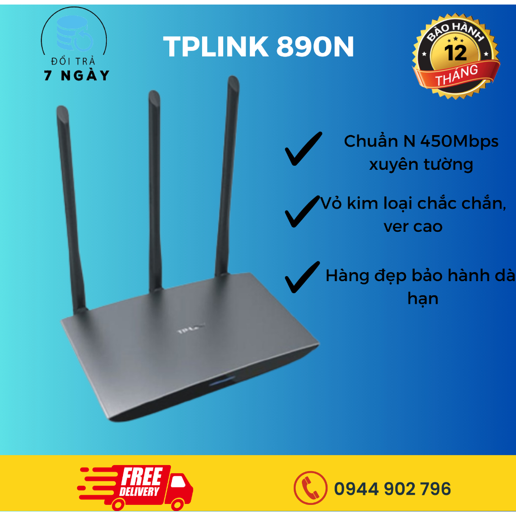 BẢO HÀNH 12T Modem Wifi Bộ Phát Wifi 3 râu TPlink WR2041N Xuyên