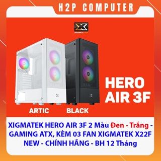 Vỏ Case XIGMATEK HERO II AIR 3F Đen Trắng GAMING ATX KÈM 03