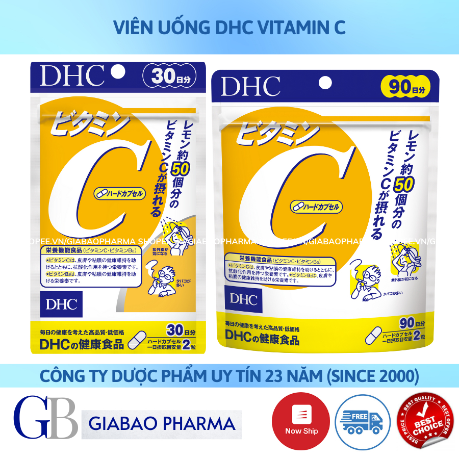 Viên uống bổ sung vitamin C DHC sáng da mờ thâm tăng cường đề kháng