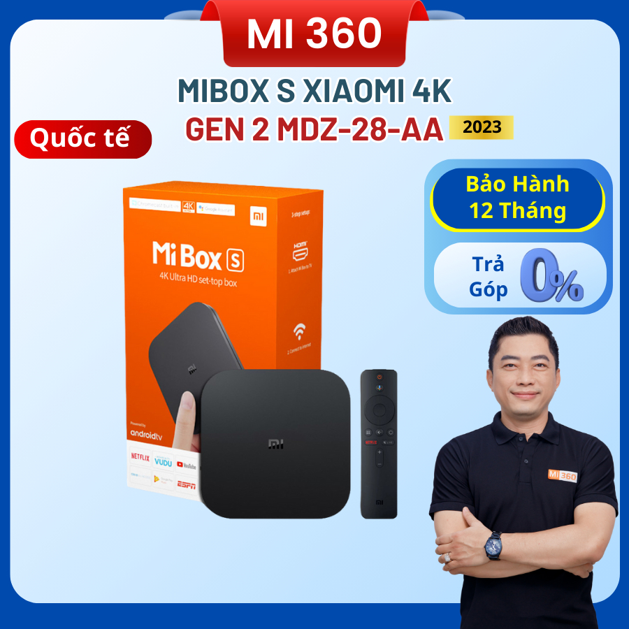 Android TV Box Mibox S Xiaomi 4K Gen 2 Quốc Tế MDZ 28 AA Điều Khiển