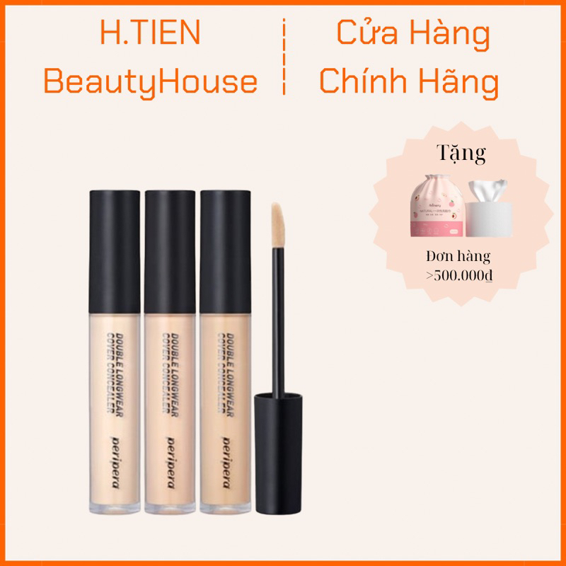 CÓ VAT Che Khuyết Điểm Peripera Double Longwear Cover Concealer 5 5g