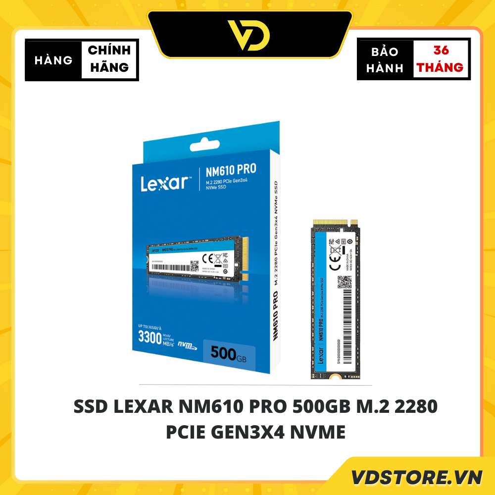 Ổ cứng SSD LEXAR NM610 PRO 500GB M 2 2280 PCIe Gen3x4 NVMe Hàng Chính