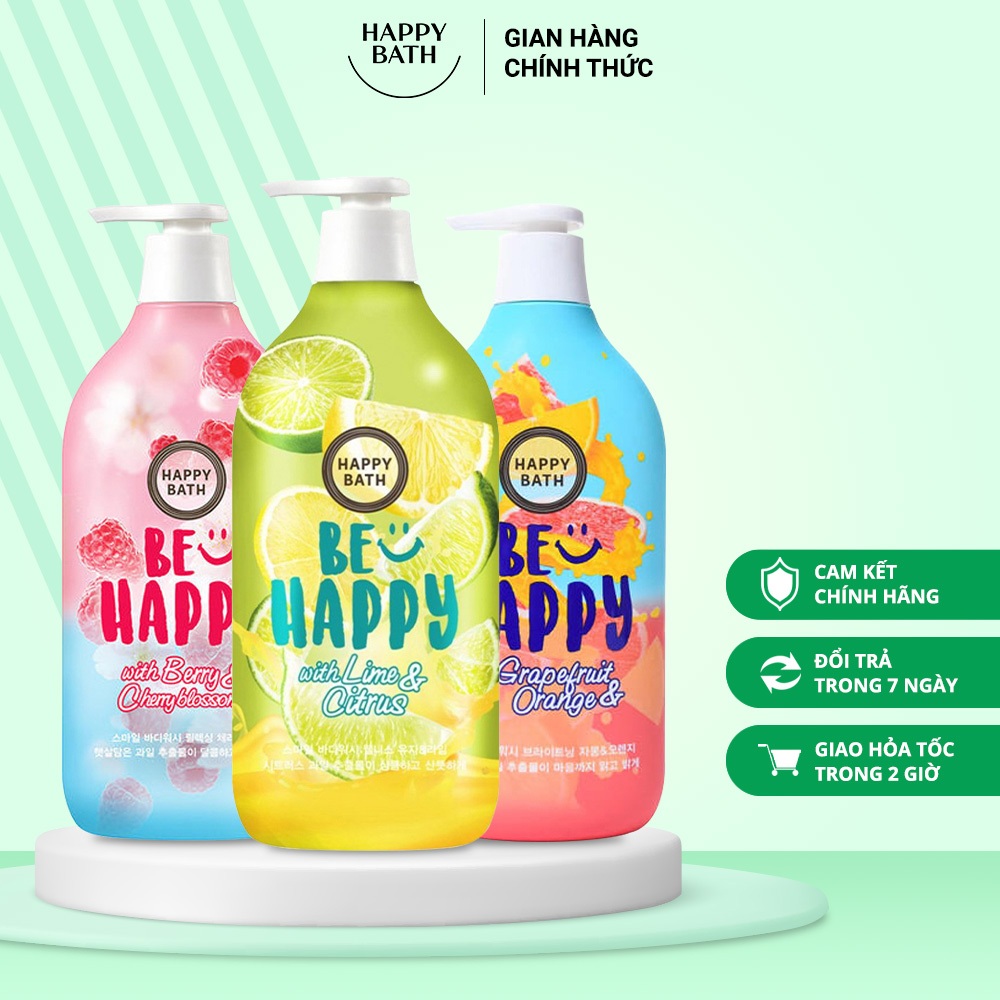 Sữa tắm cấp ẩm dưỡng trắng Happy Bath Be Happy Body Wash 900g Shopee