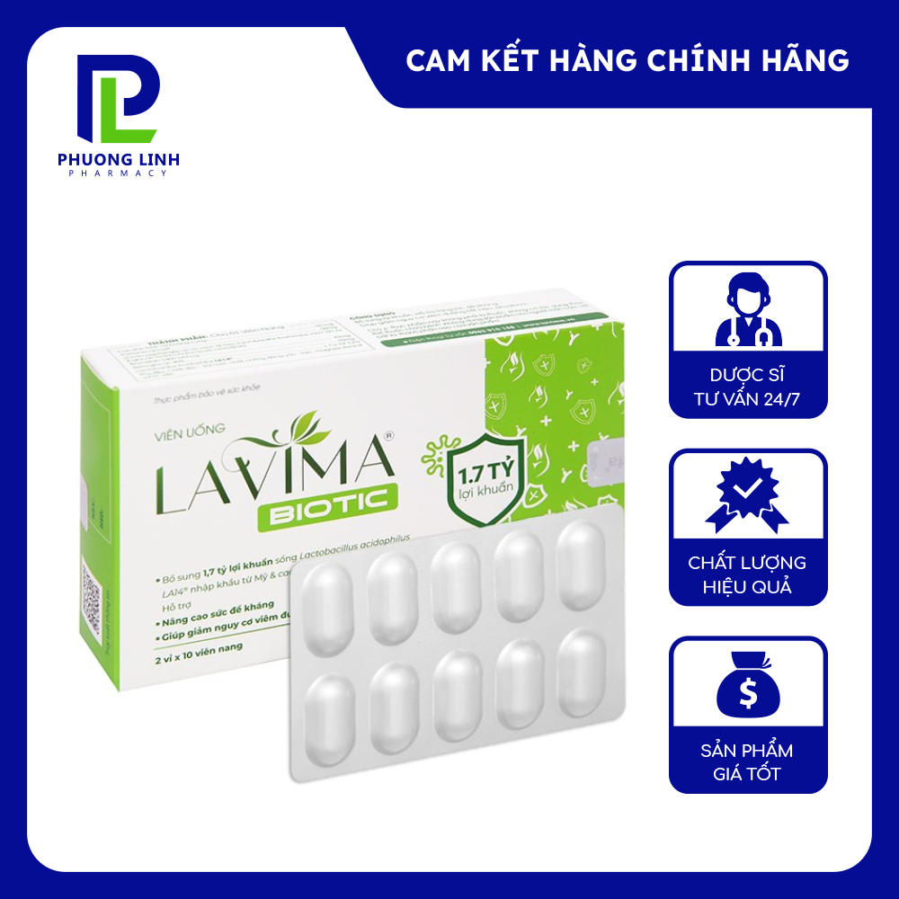 Men Vi Sinh Vùng Kín Lavima Biotic Hỗ trợ phụ khoa giảm khí hư ngứa