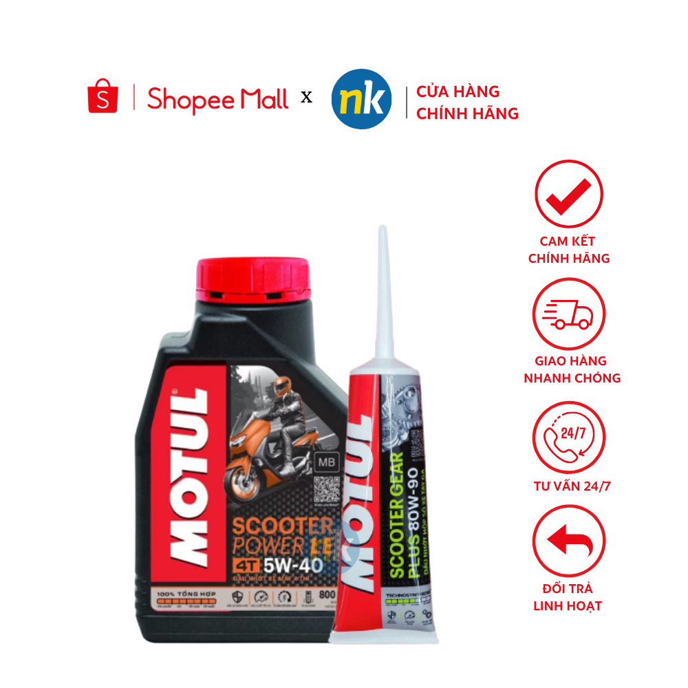 Mẫu Mới Nhớt cao cấp cho xe tay ga đời mới Motul Scooter Power LE