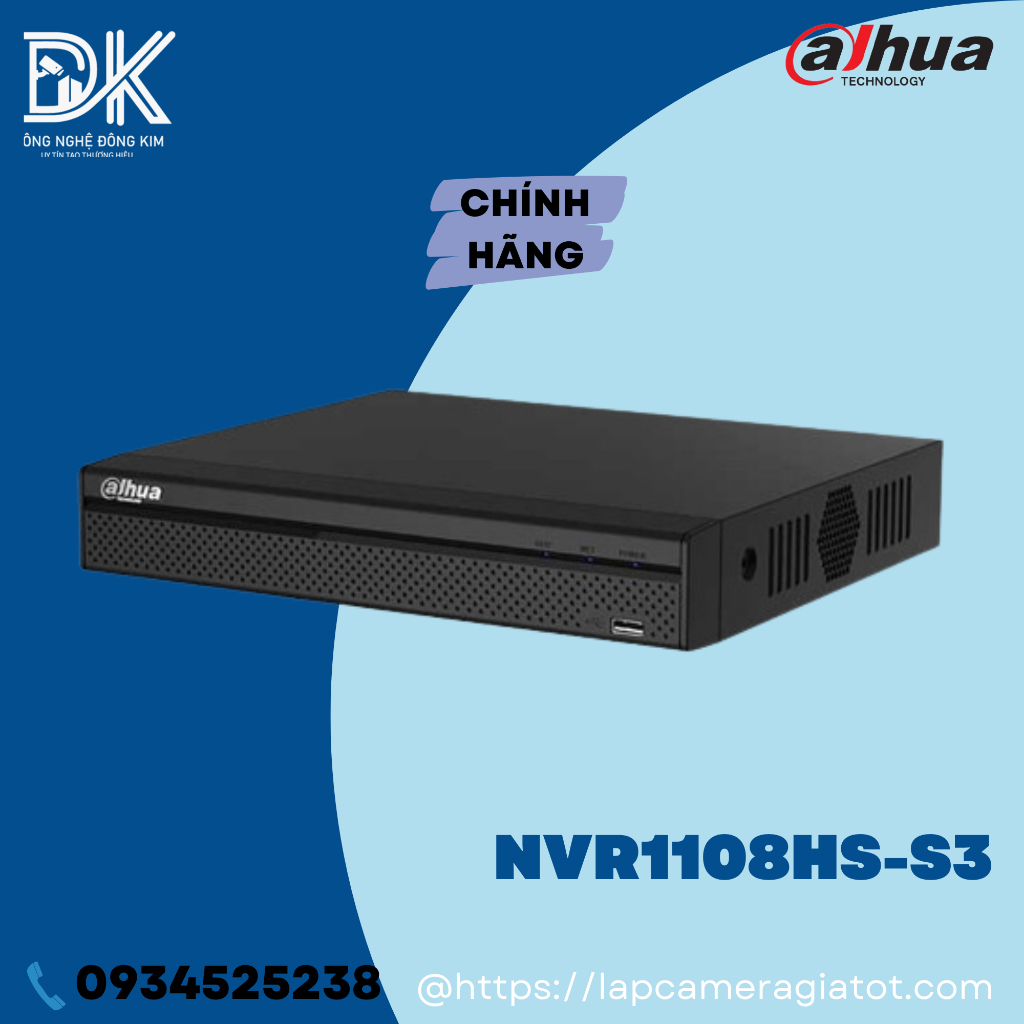 Đầu Ghi Hình IP Dahua 8 Kênh DHI NVR1108HS S3 H Hỗ Trợ Camera 8MP