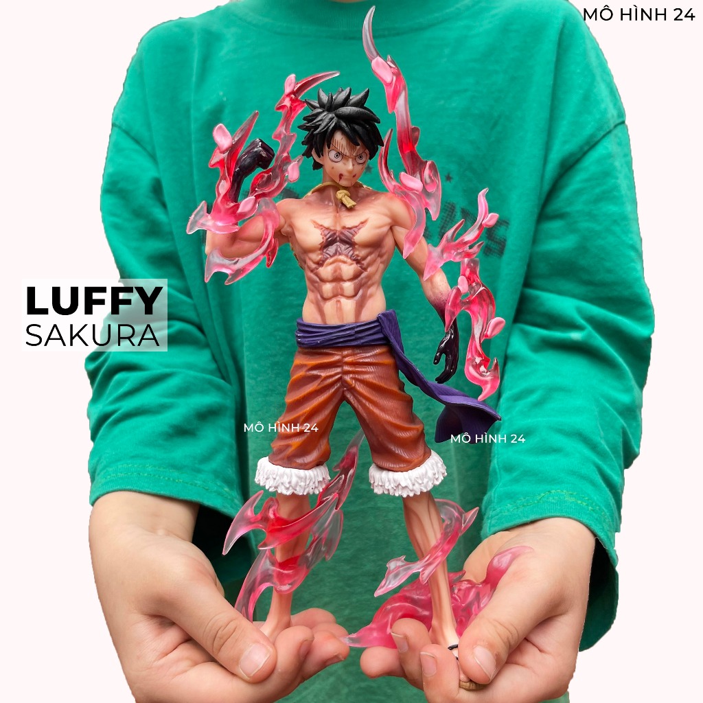 Mô hình Luffy Sakura Haki hoa anh đào figure Monkey D Luffy haki one