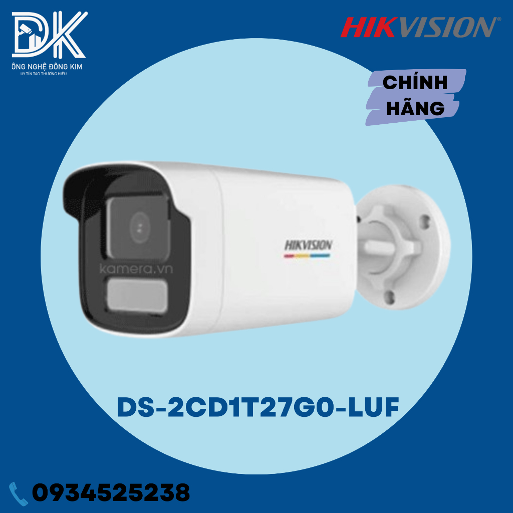 Camera IP COLORVU Lite 2 0 Megapixel HIKVISION DS 2CD1T27G0 LUF