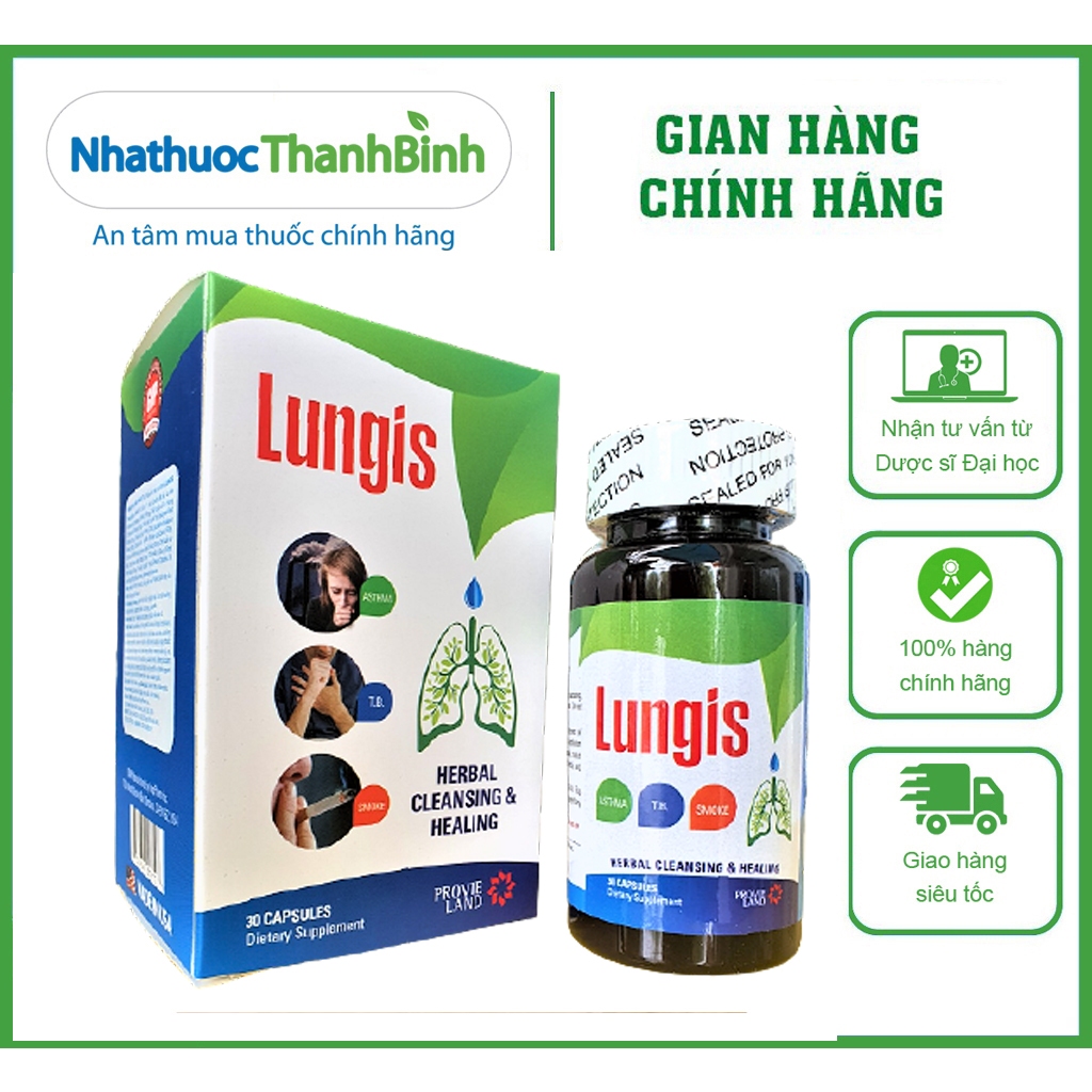 CHÍNH HÃNG Viên uống bổ phổi Lungis lọ 30 viên nhập khẩu Mỹ Shopee