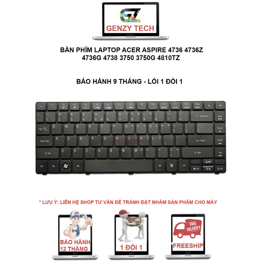 BÀN PHÍM LAPTOP ACER ASPIRE 4736 4736Z 4736G 4738 3750 3750G 4810TZ