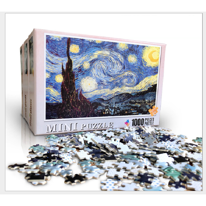 Tranh Xếp Hình 1000 Miếng Van Gogh Đêm Đầy Sao Starry Night Đêm Đầy