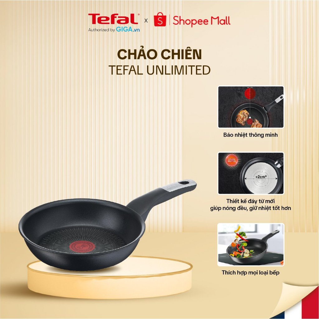 HN Chảo chiên chống dính đáy từ Tefal Unlimited 20cm G2550243 Dùng