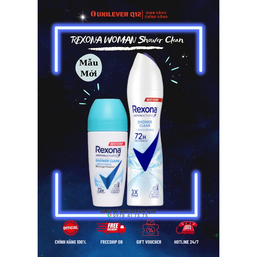 Xịt khử mùi Rexona khô thoáng mát lạnh sảng khoái dành cho nữ Chai