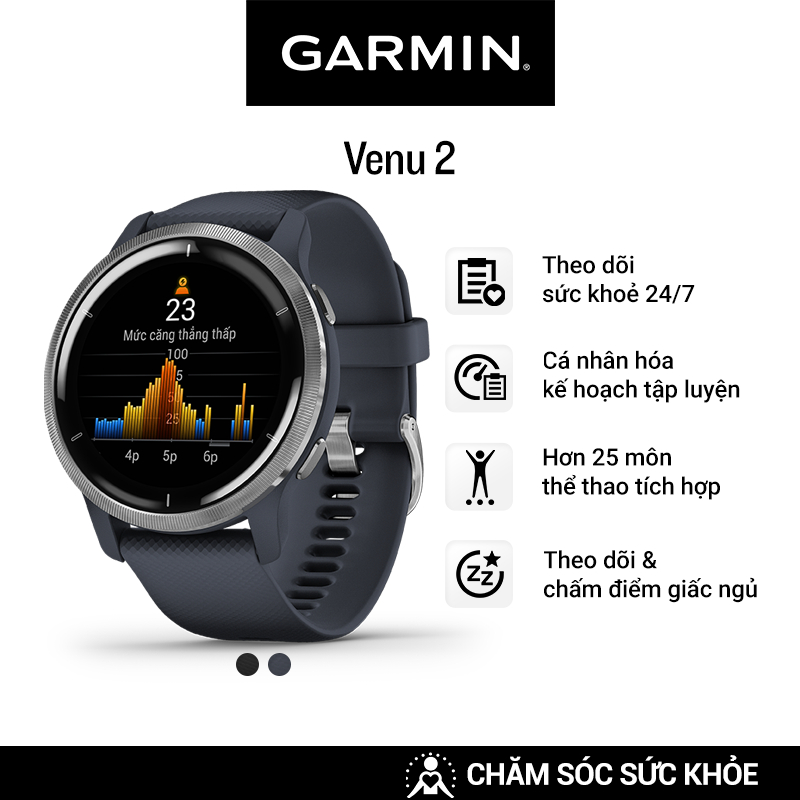 Ng H Th Ng Minh Garmin Venu Gps Wifi Blue Granite Black H Ng