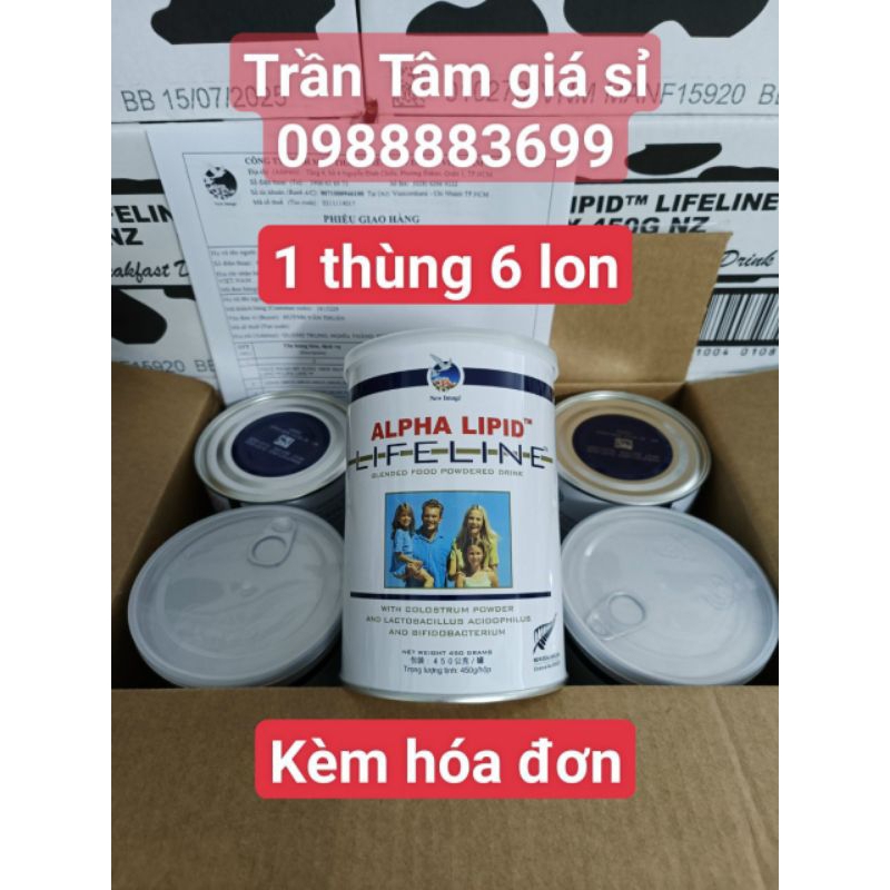 kèm hóa đơn Combo 6 lon sữa non alpha lipid lifeline nhập khẩu New