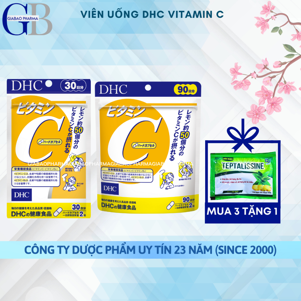 Viên uống bổ sung vitamin C DHC sáng da mờ thâm tăng cường đề kháng