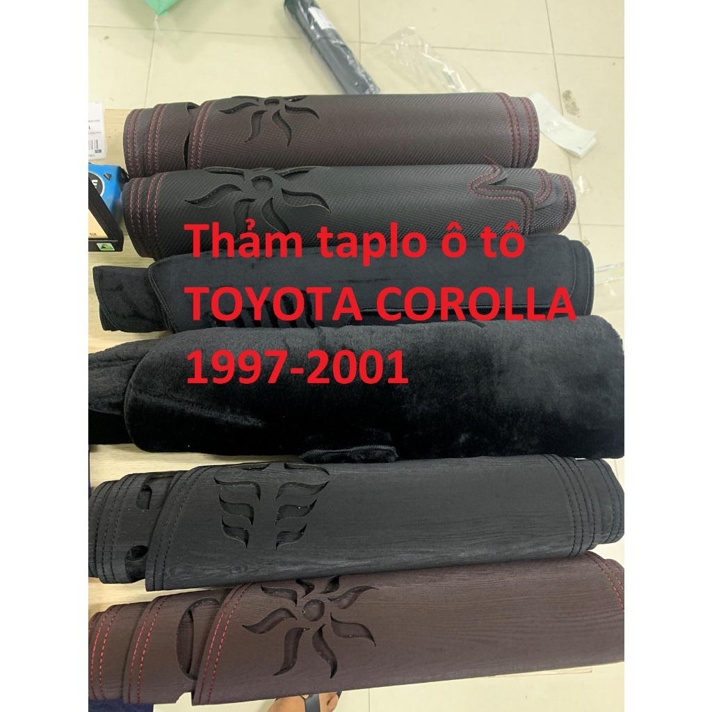 Thảm taplo ô tô TOYOTA COROLLA 1997 2001 nhung da carbon da vân gỗ