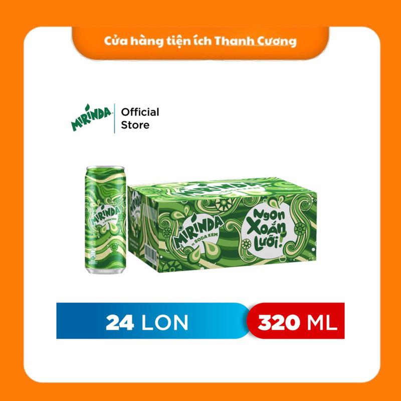 Thùng 24 lon nước ngọt có gaz mirinda soda kem 320ml Shopee Việt Nam