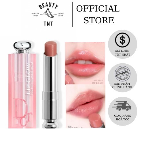 Son Dưỡng Dior Addict Lip Glow 038 Rose Nude Màu Hồng Đất Shopee