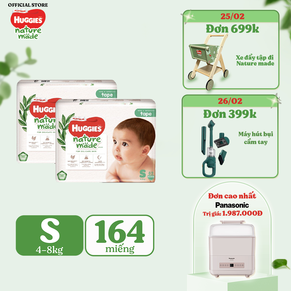 Combo 2 Tã Dán Huggies Platinum Nature Made Size S82 Shopee Việt Nam