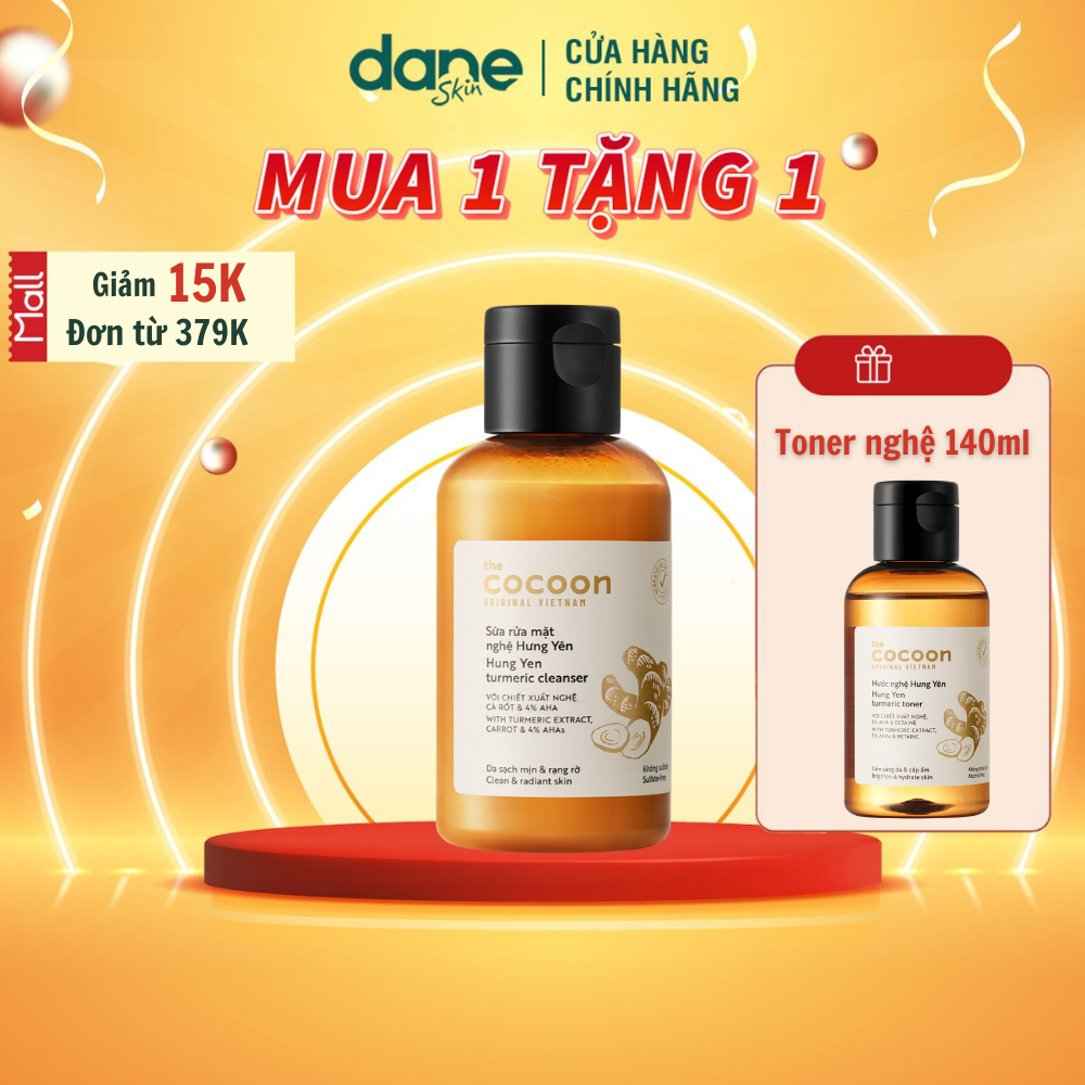 MUA 1 TẶNG 1 Sữa rửa mặt nghệ Cocoon 140ml Giúp da sáng mịn rạng