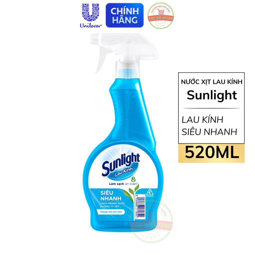 Nước Xịt Sunlight Lau Kính Siêu Nhanh Chai 520ML Nâng Cấp Từ CIF