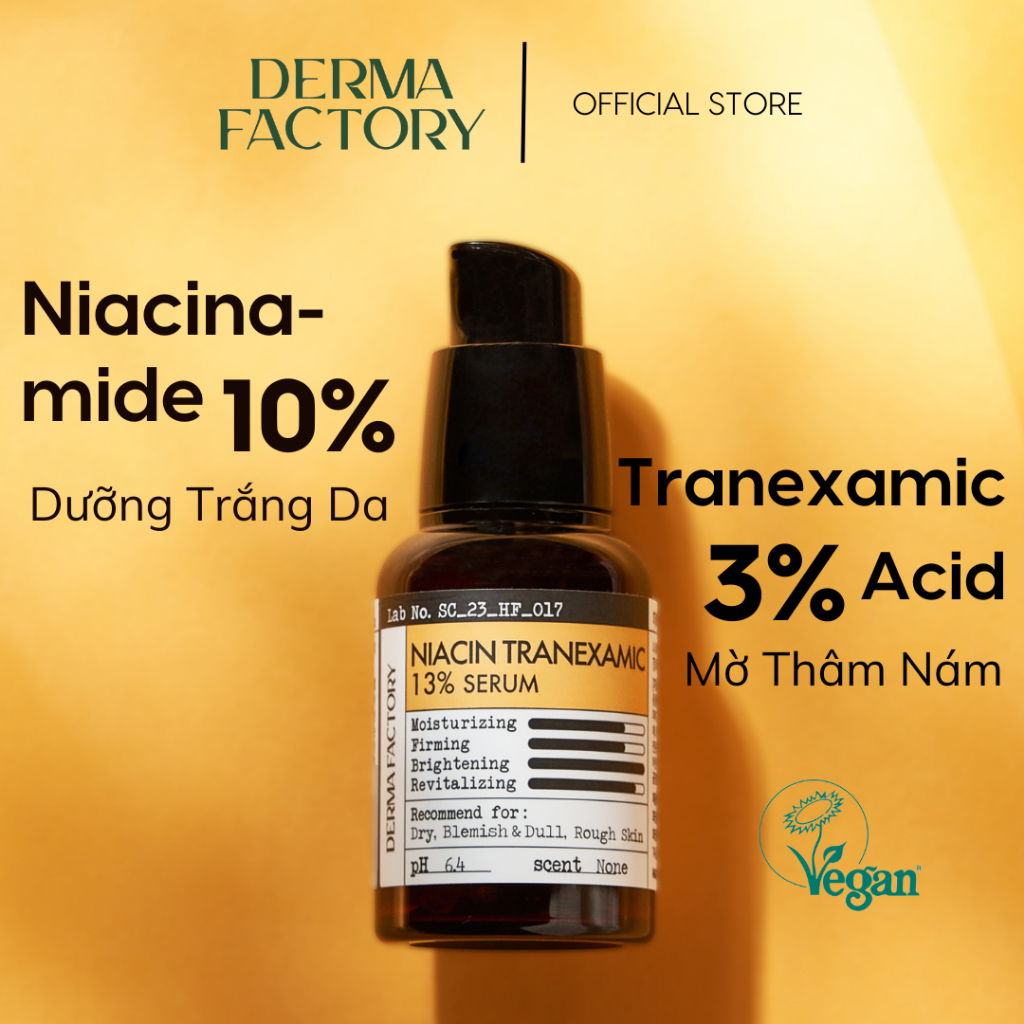 Tinh chất Dưỡng trắng Mờ thâm nám Derma Factory Niacin Tranexamic Acid