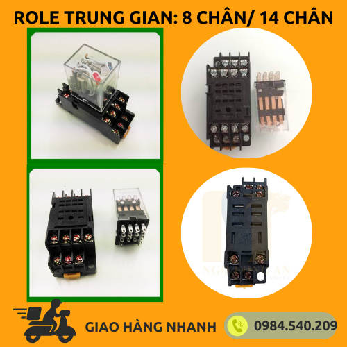 Rơ le Kiếng 8 chân 14 chân Relay Kính Rơle trung gian MY2N MY4N