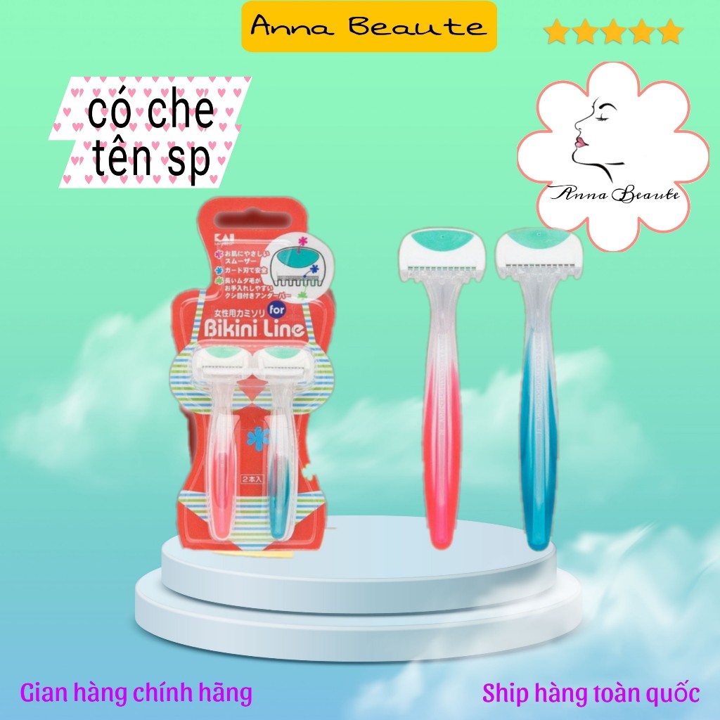 Dao Cạo Bikini Thân Nhựa Kai Bikini Line Razor Nhật Bản SET 2 CÁI