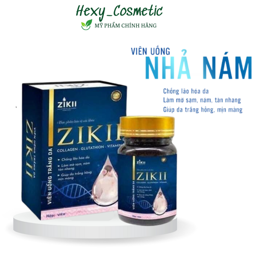 Viên uống nhả nám ZIKII collagen glutathion viatamin trắng da toàn thân