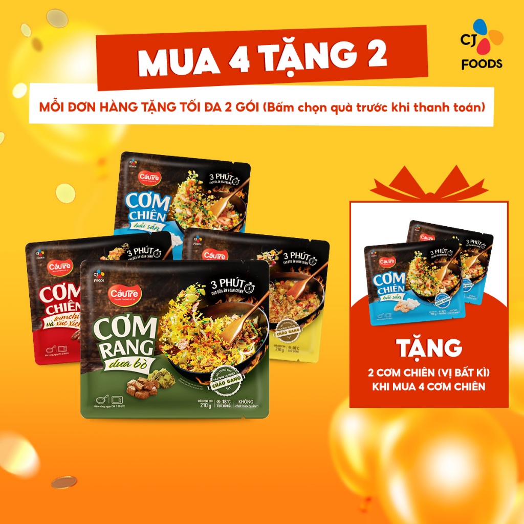 Mua từ 4 tặng 2 Cơm chiên Cầu Tre mới Vị dưa bò gà cháy tỏi hải sản