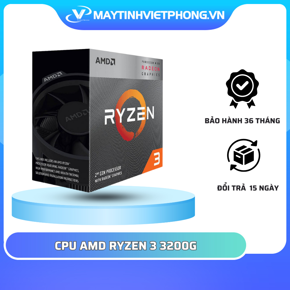 Bộ vi xử lý CPU AMD RYZEN 3 3200G 3 6GHZ TURBO UP TO 4 0GHZ 4 NHÂN 4