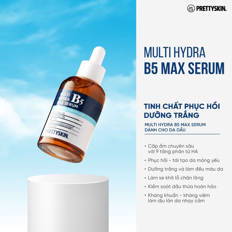 Tinh Chất Phục Hồi Dưỡng Trắng Da Pretty Skin B5 Hydra B5 Max Serum