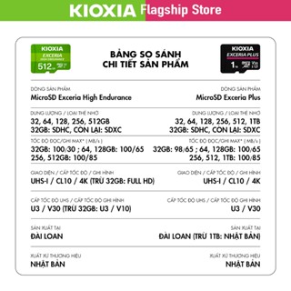 Thẻ nhớ KIOXIA MicroSD 4K V30 U3 camera hành động MicroSD Exceria