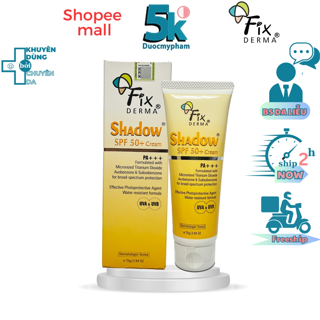 Kem Ch Ng N Ng Fixderma Shadow Spf Cream G Shopee Vi T Nam