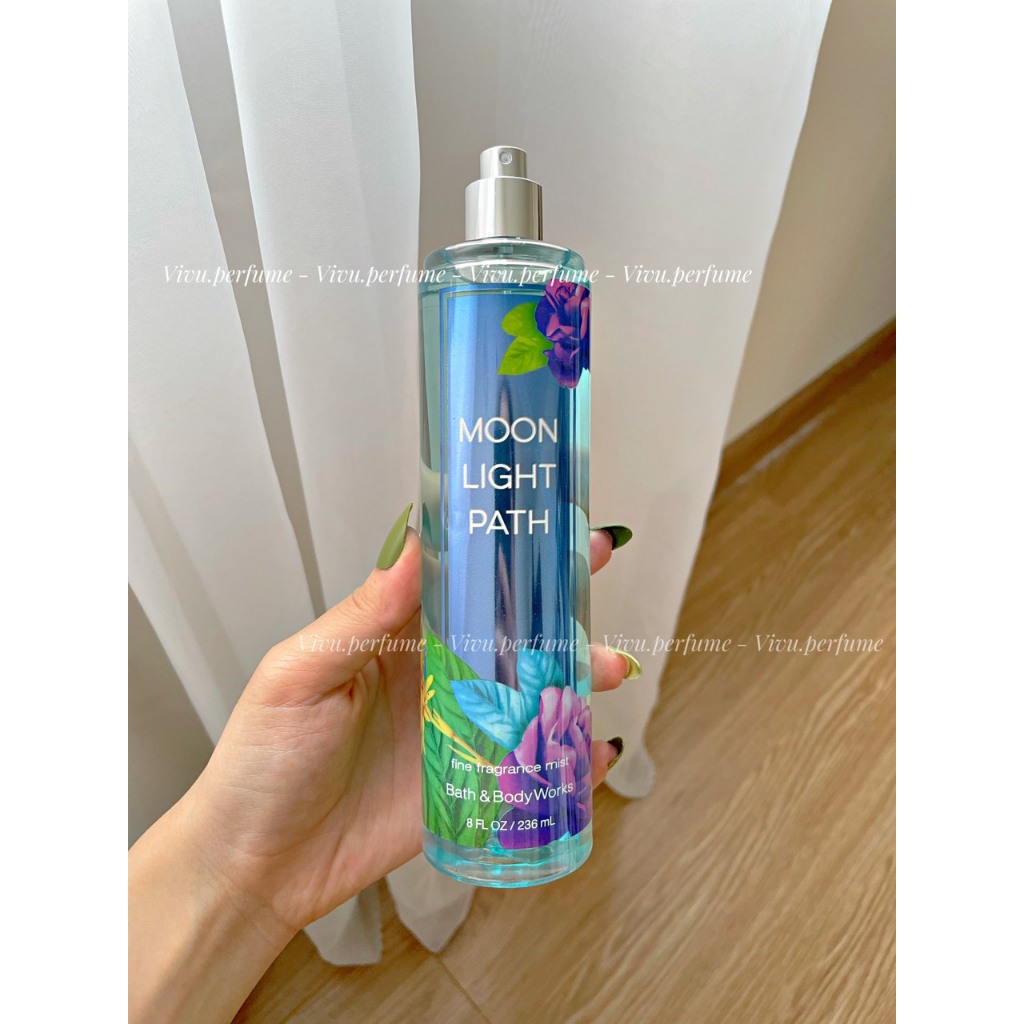 Body mist BBW Vivu perfume hương Moonlight Path phấn rôm em bé Shopee